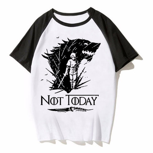 Game Of Thrones Not Today Black And White  TShirt